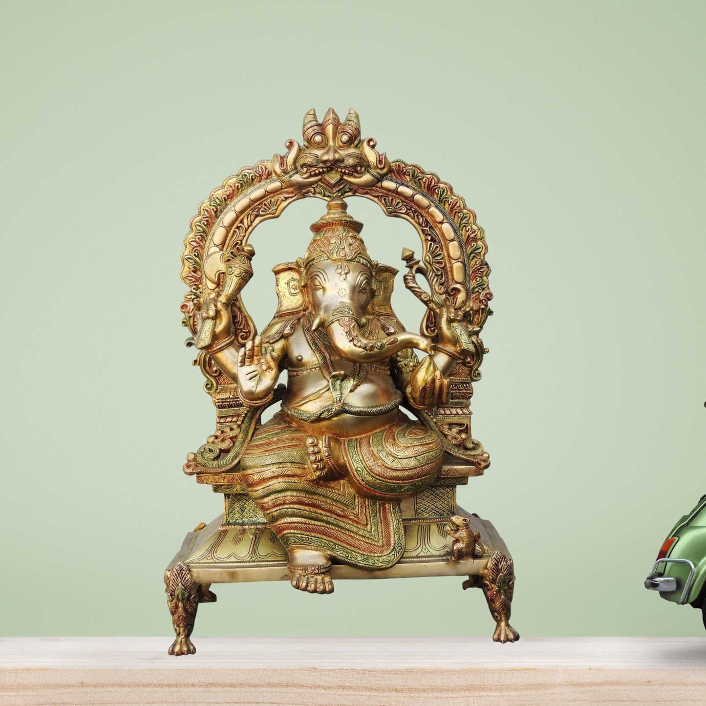 Brass Ganesh Big With Frame Statue