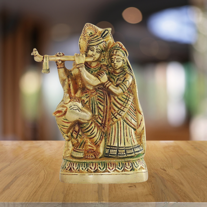 Brass Radha Krishna Statue