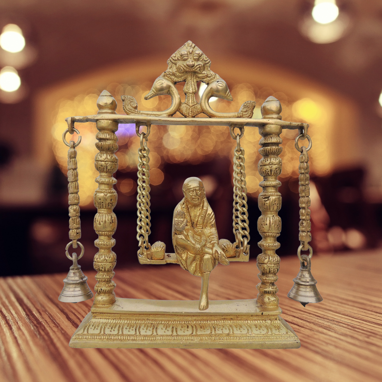 Brass Sai Baba on Jhula Idol Statue