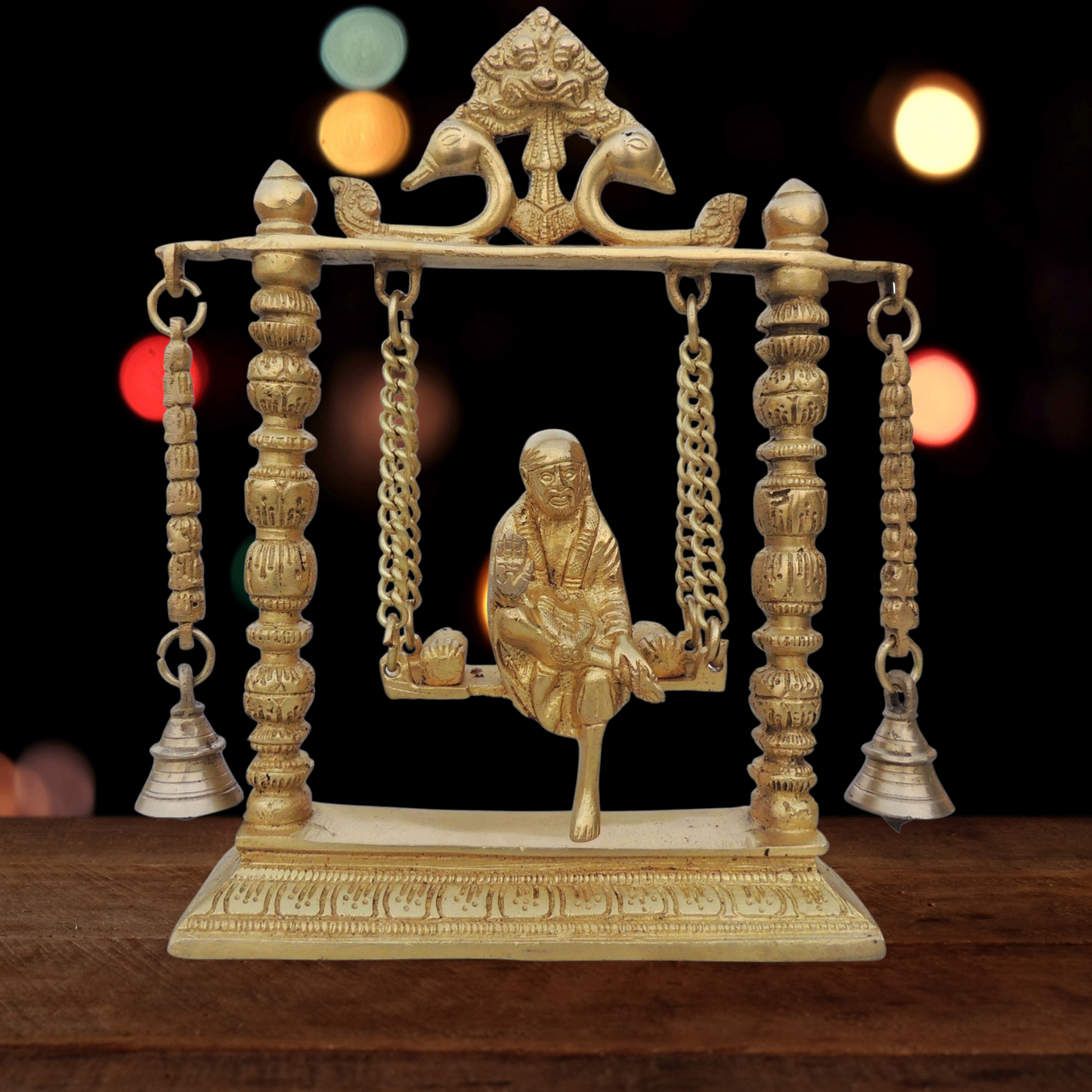 Brass Sai Baba on Jhula Idol Statue