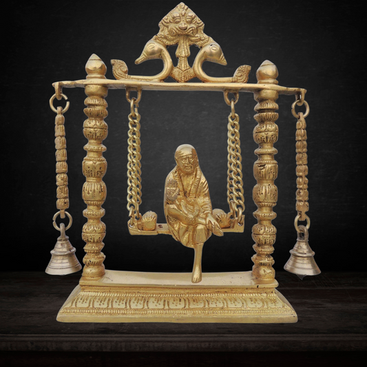 Brass Sai Baba on Jhula Idol Statue