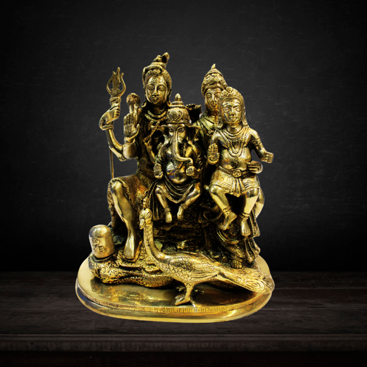 Brass Shiv Parivar Idol Statue