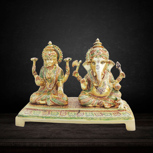 Brass Laxmi Ganesh Statue