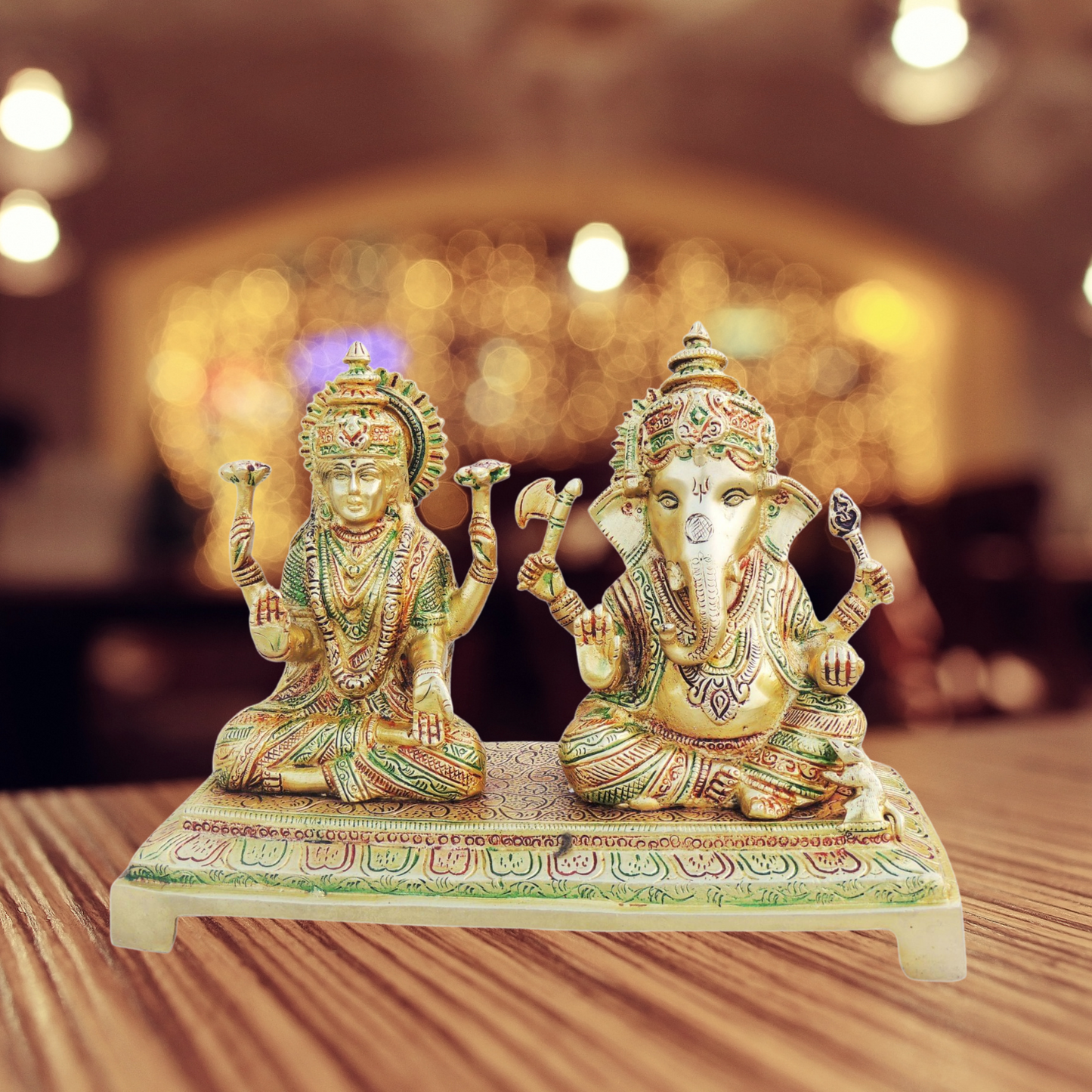 Brass Laxmi Ganesh Statue