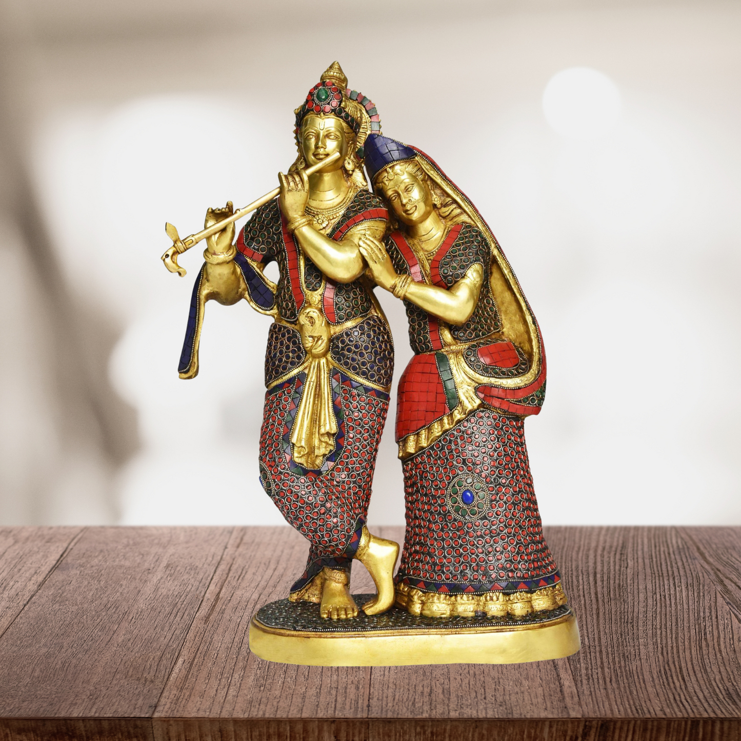 Brass Radha Krishna God Idol Statue