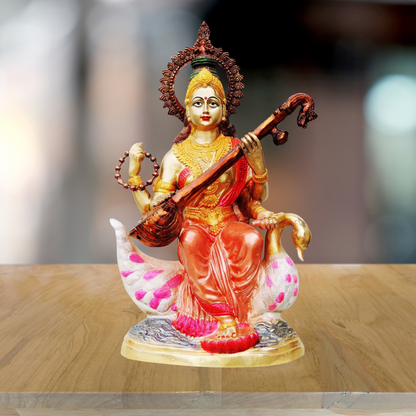 Brass Saraswati Ji Goddess Statue