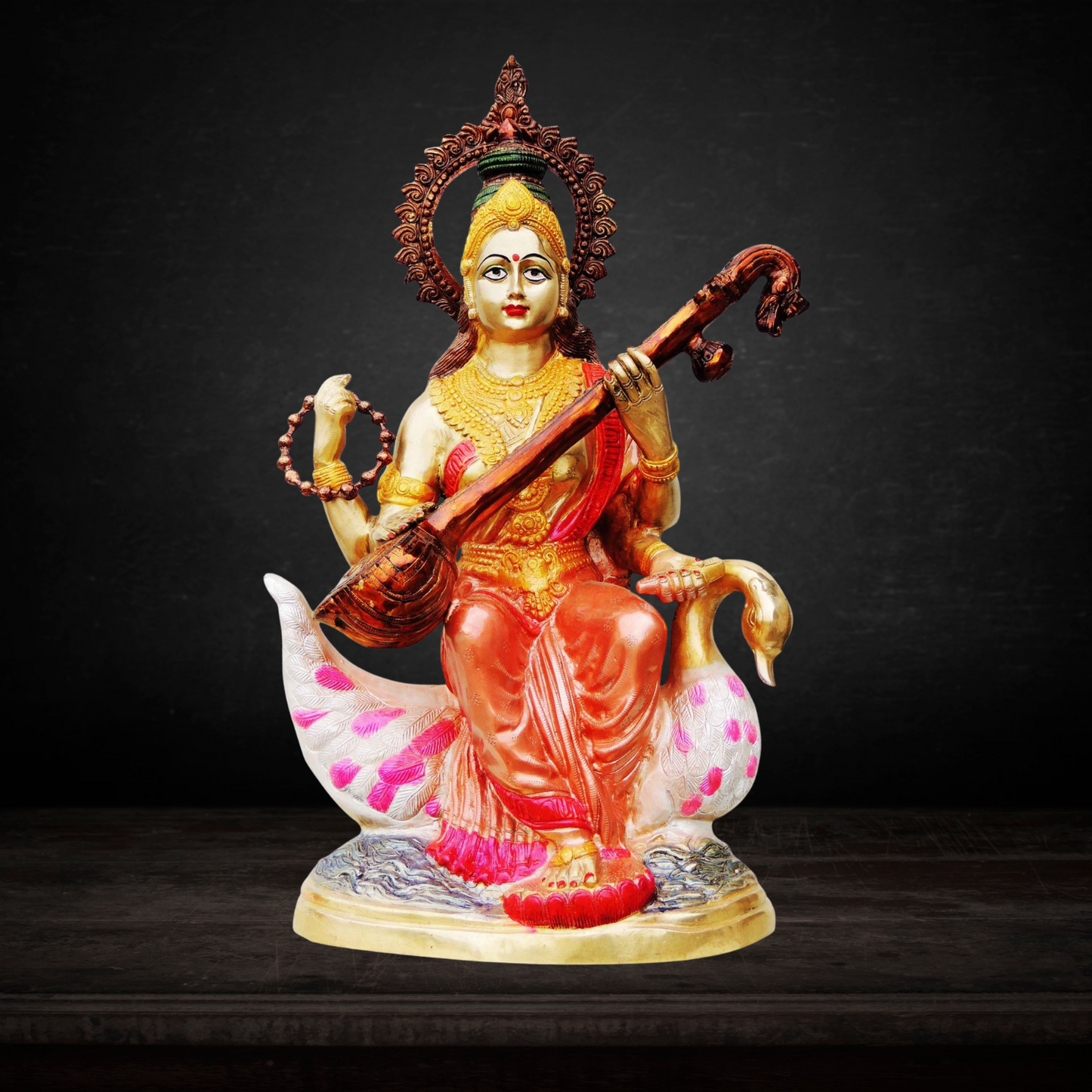 Brass Saraswati Ji Goddess Statue