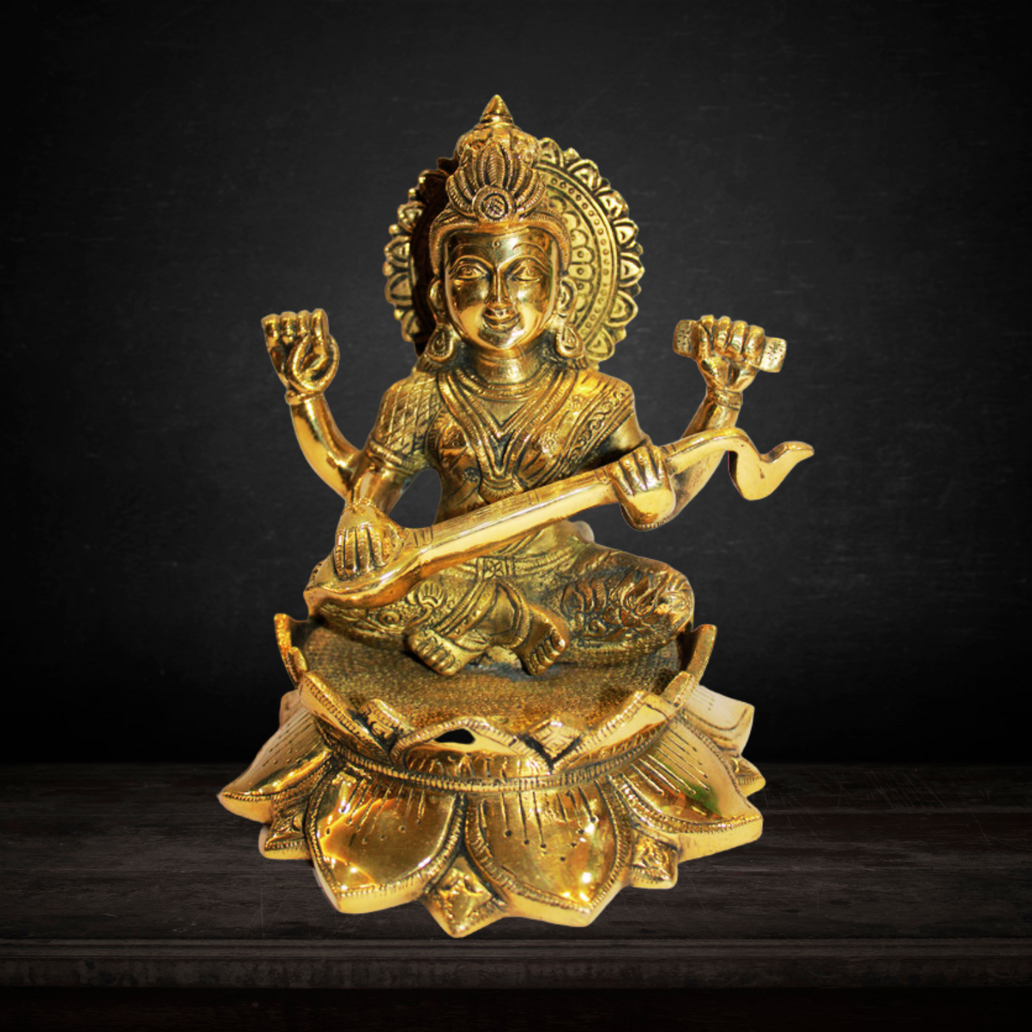 Brass Saraswati Ji Statue