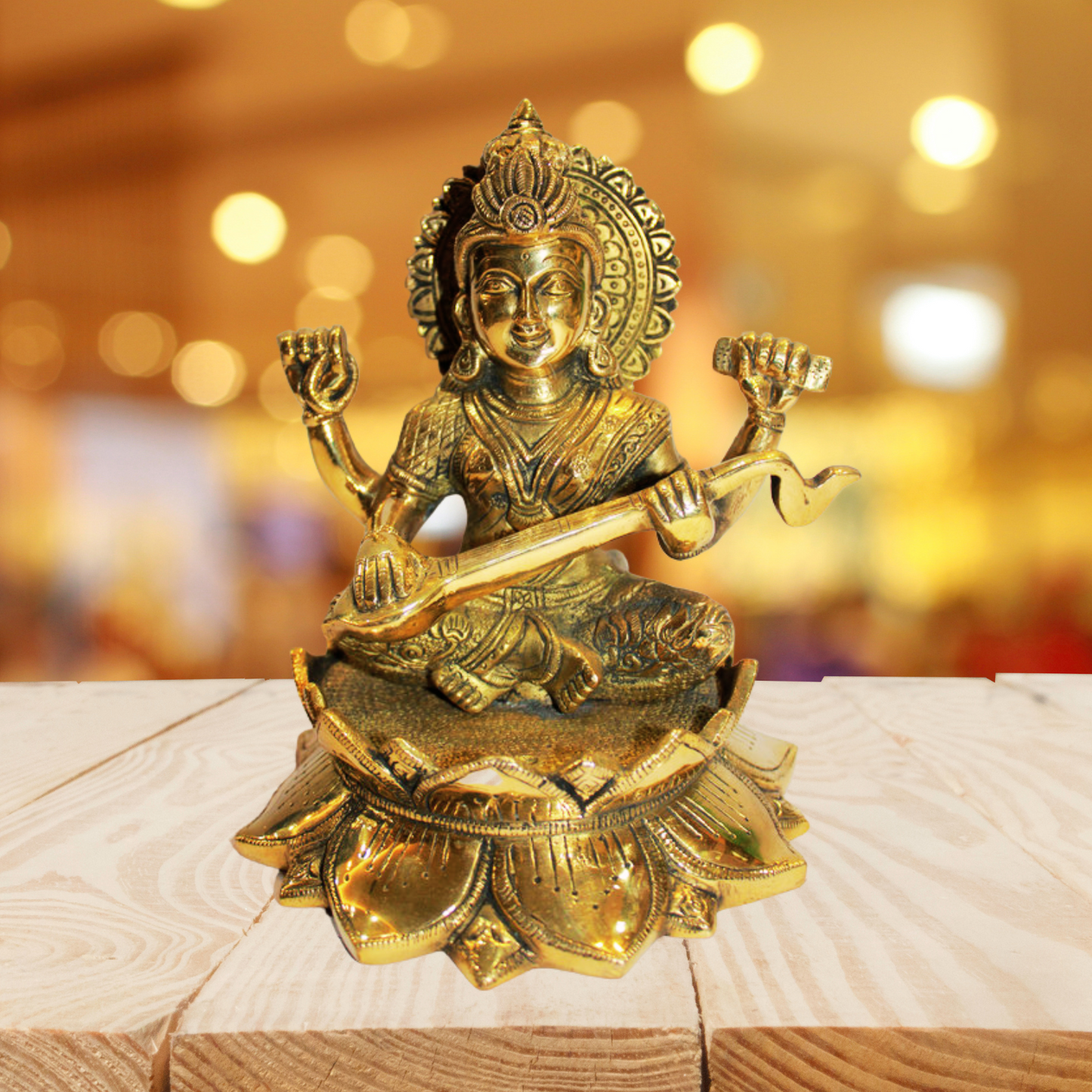 Brass Saraswati Ji Statue