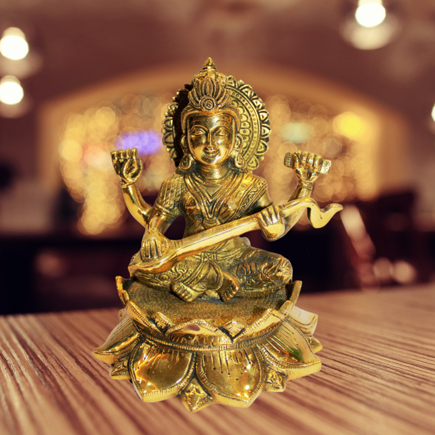 Brass Saraswati Ji Statue