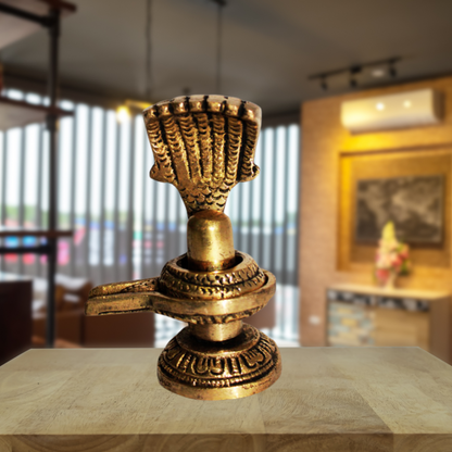 Brass Shivling with Sheshnag