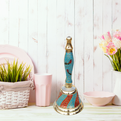 Brass Handle Bell In Blue Colour