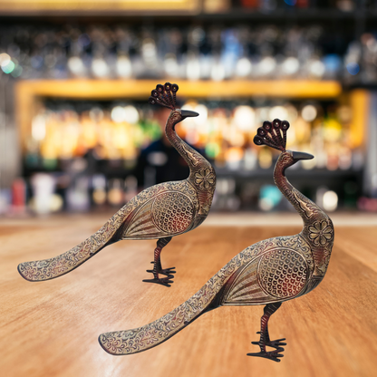 Brass Showpiece Peacock Pair Statue