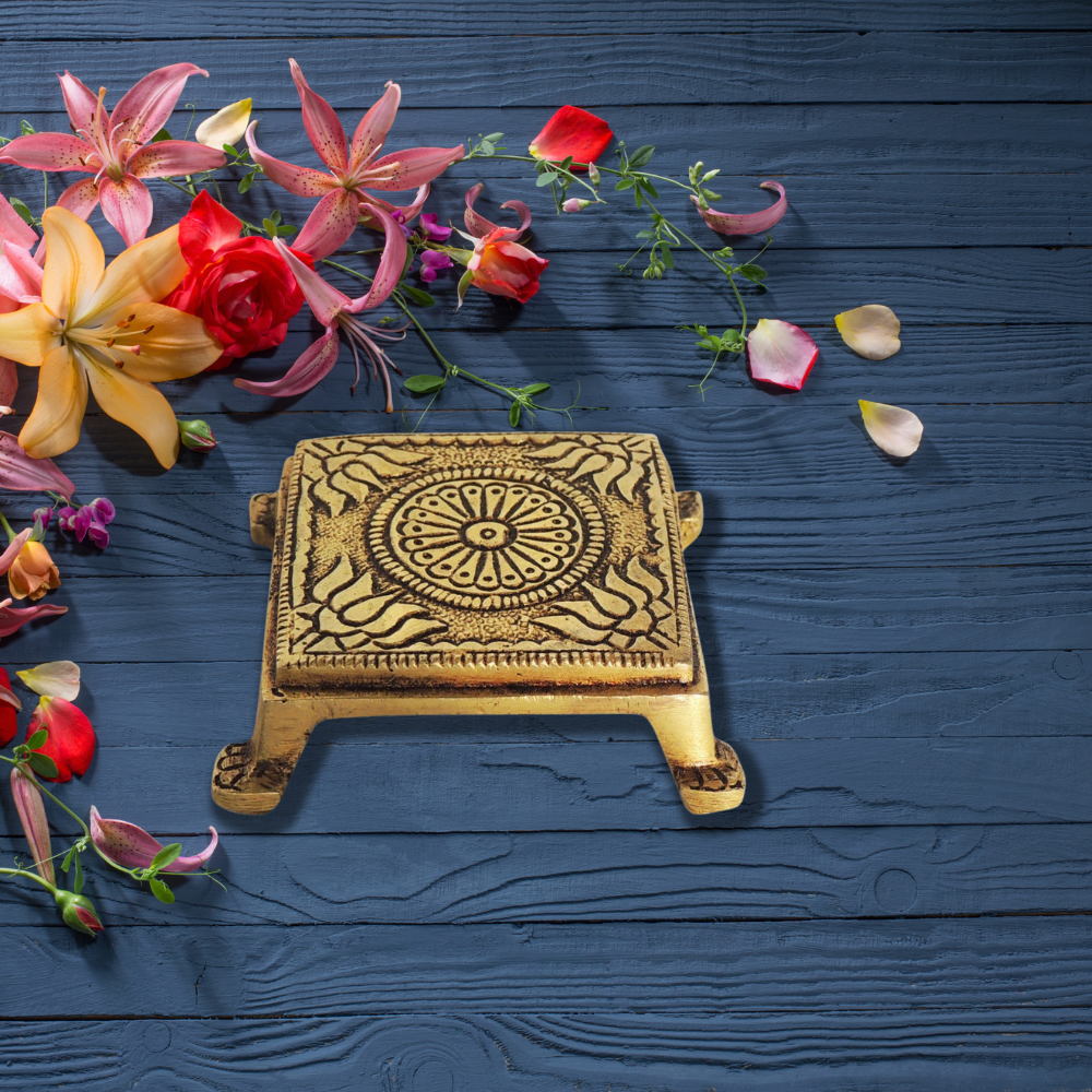 Brass Chowki | Brass Stool For Idols