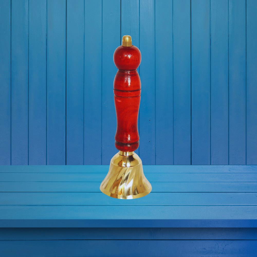 Brass Ghanti Bell With Wood Handle