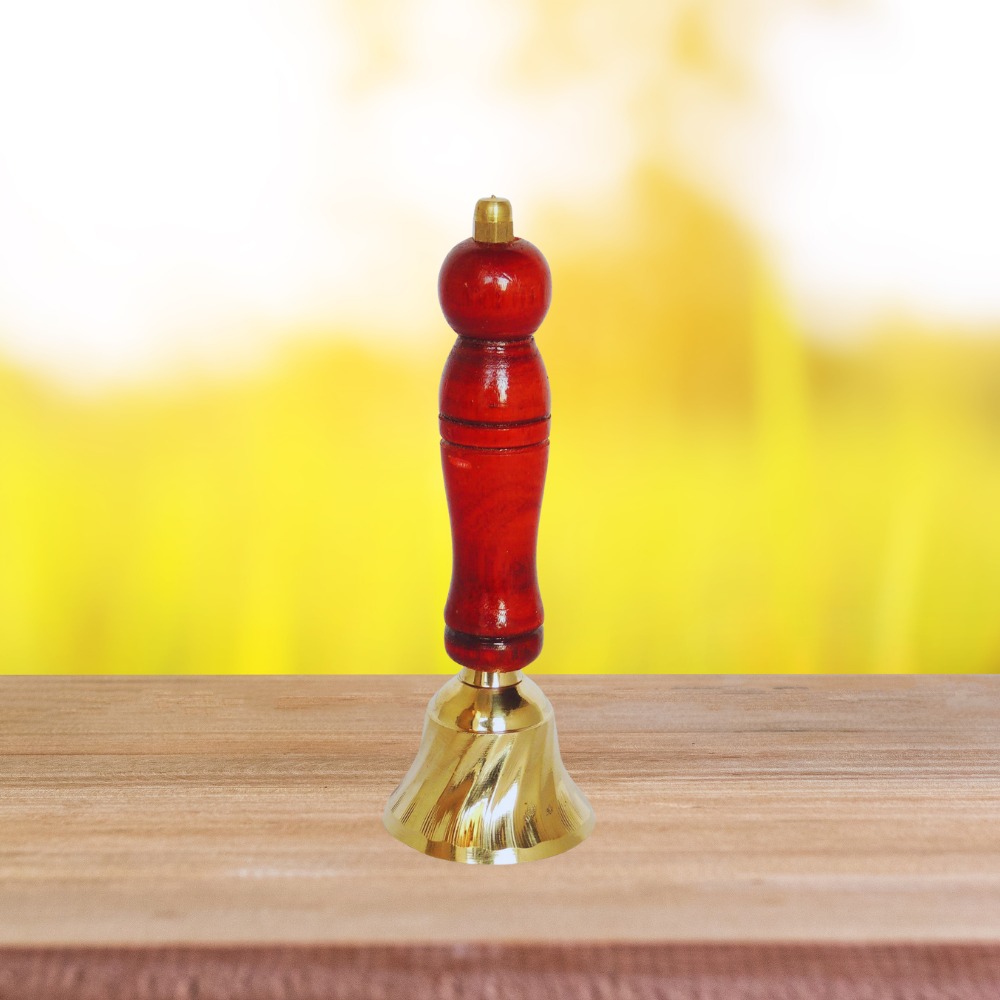 Brass Ghanti Bell With Wood Handle