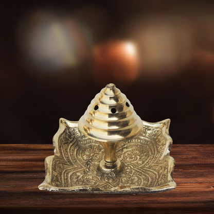 Brass Agarbatti Stand Plate Square