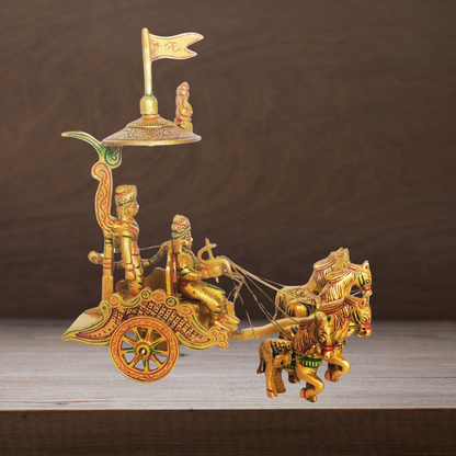 Brass Arjun Rath statue