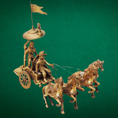 Brass Arjun Rath Statue