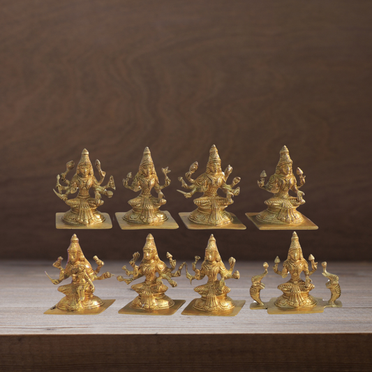 Brass Ashthalakshmi Ji Idol Set Of 8 Piece