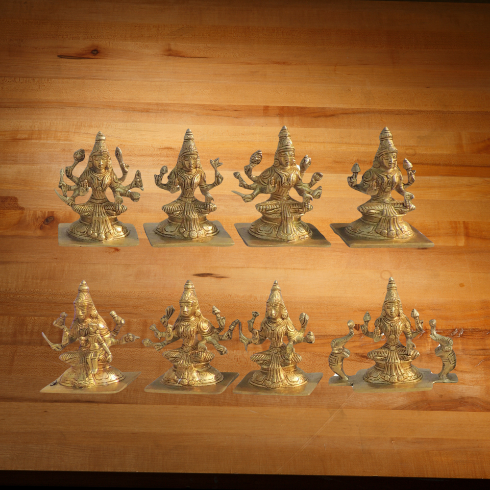 Brass Ashthalakshmi Ji Idol Set Of 8 Piece