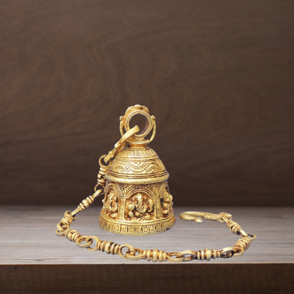 Brass Bell With Chain God Idol Statue