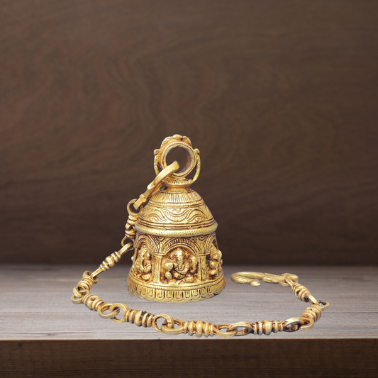 Brass Bell With Chain God Idol Statue