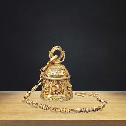 Brass Bell With Chain God Idol Statue