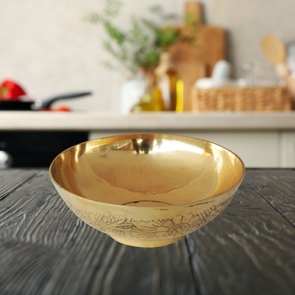 Brass Bowl Katora Embose Medium