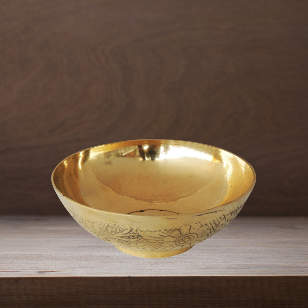 Brass Bowl Katora Embose Medium