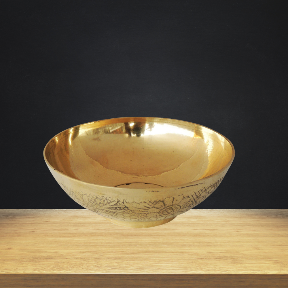 Brass Bowl Katora Embose Medium