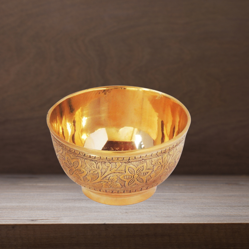 Brass Bowl Katori Embose Design