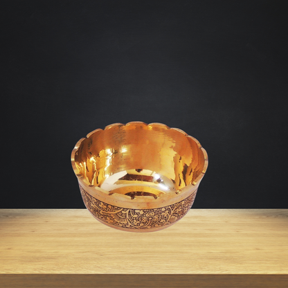 Brass Bowl Katori Flower Design