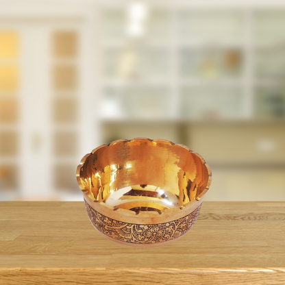 Brass Bowl Katori Flower Design