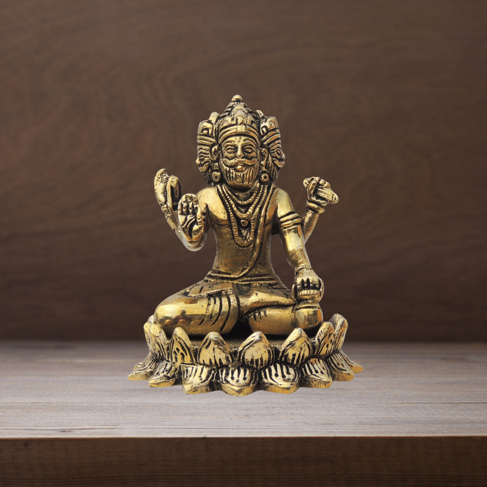 Brass Brahma Ji God Idol Statue