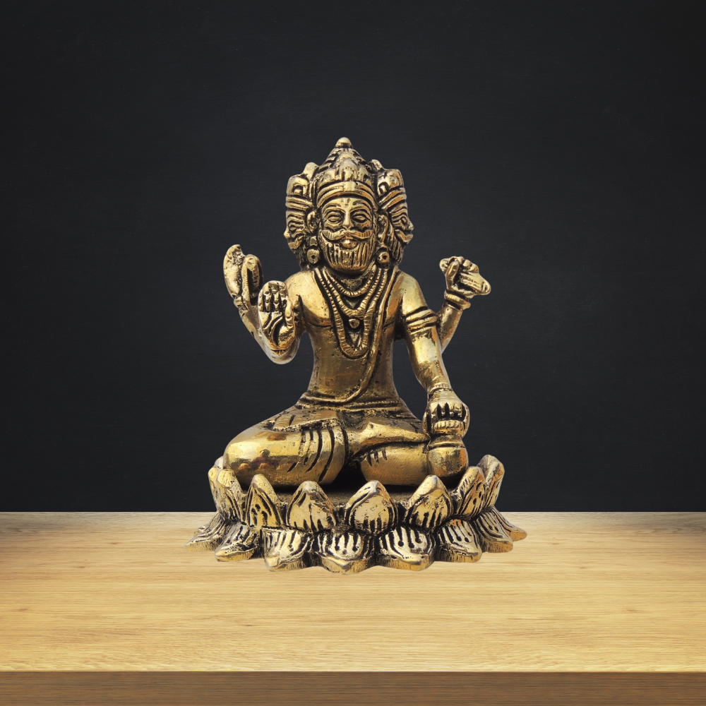 Brass Brahma Ji God Idol Statue