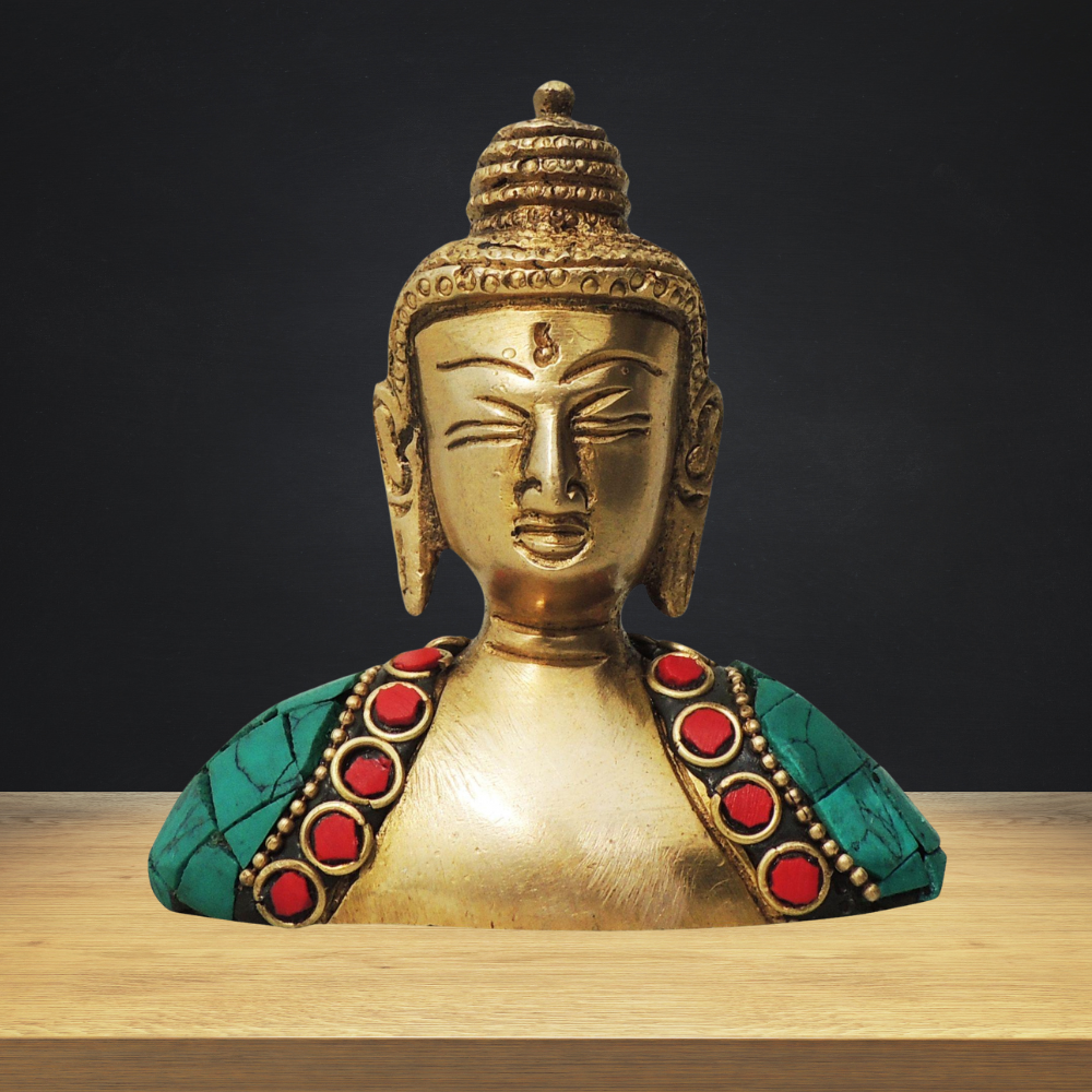 Brass Buddha Face Statue