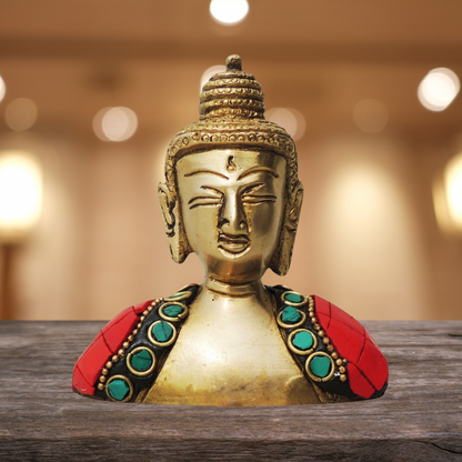 Brass Buddha Face Statue