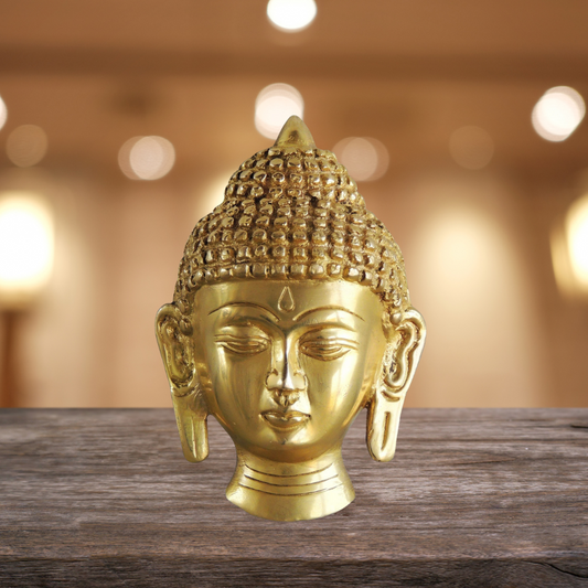 Brass Buddha Face Statue