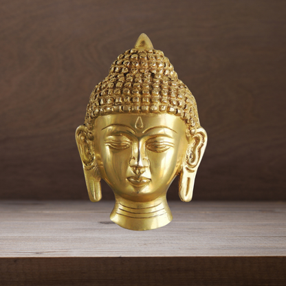 Brass Buddha Face Statue