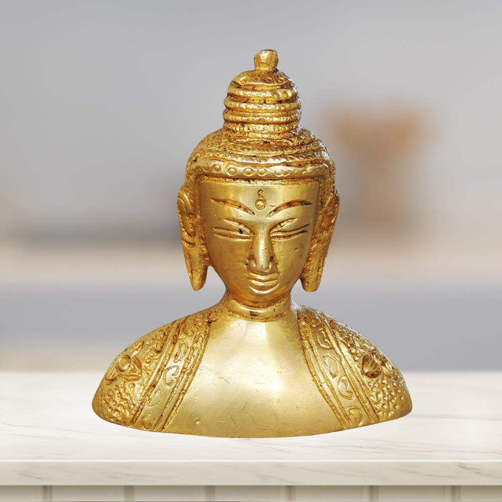 Brass Buddha Half Statue