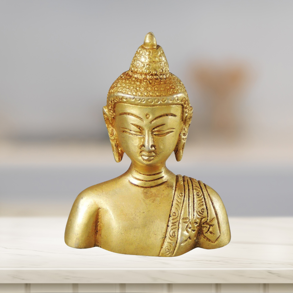 Brass Buddha Half Statue