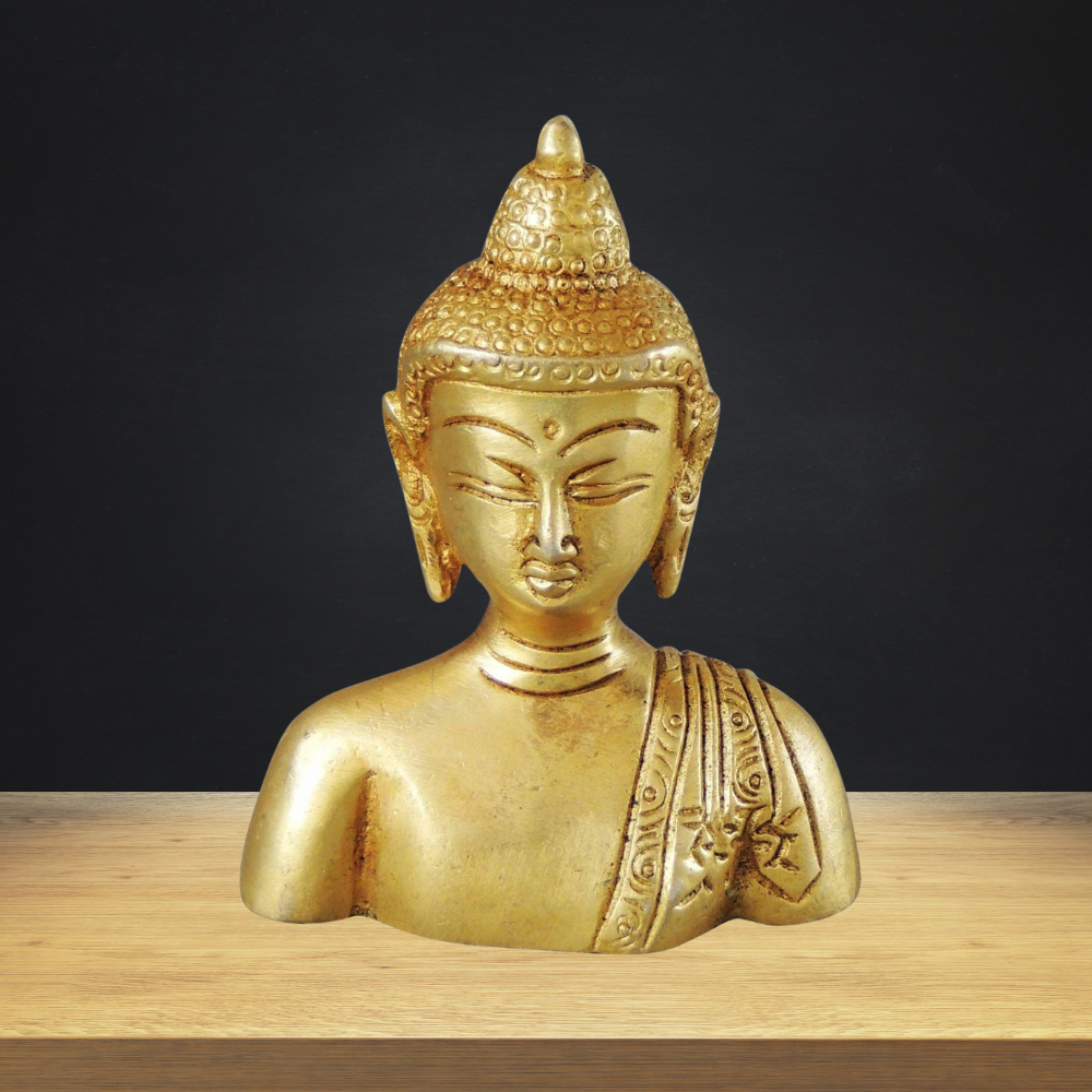 Brass Buddha Half Statue