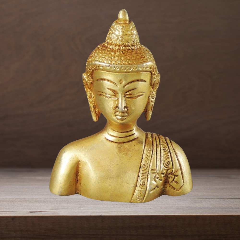 Brass Buddha Half Statue