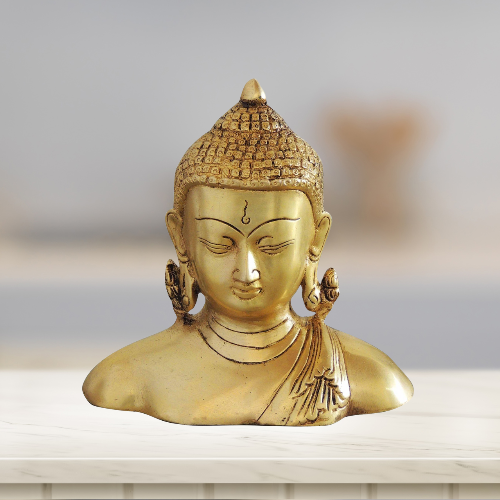 Brass Buddha Half Statue