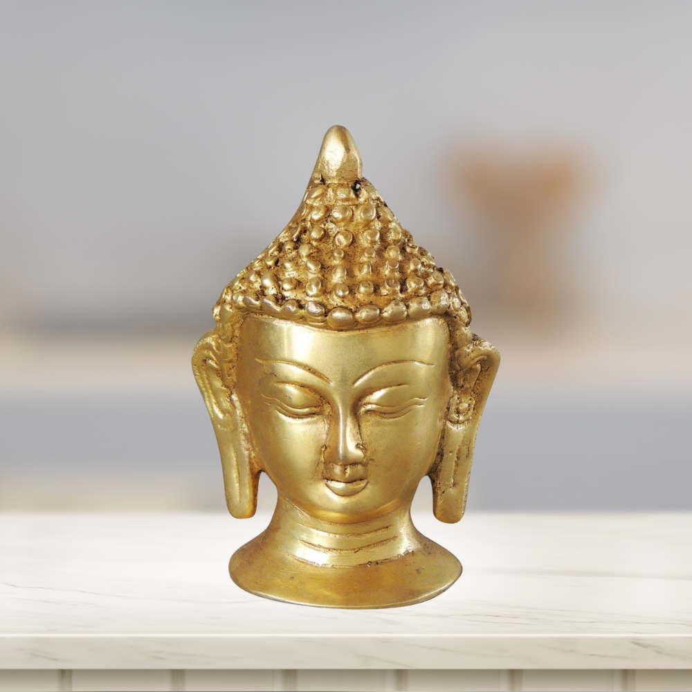 Brass Buddha Head Statue