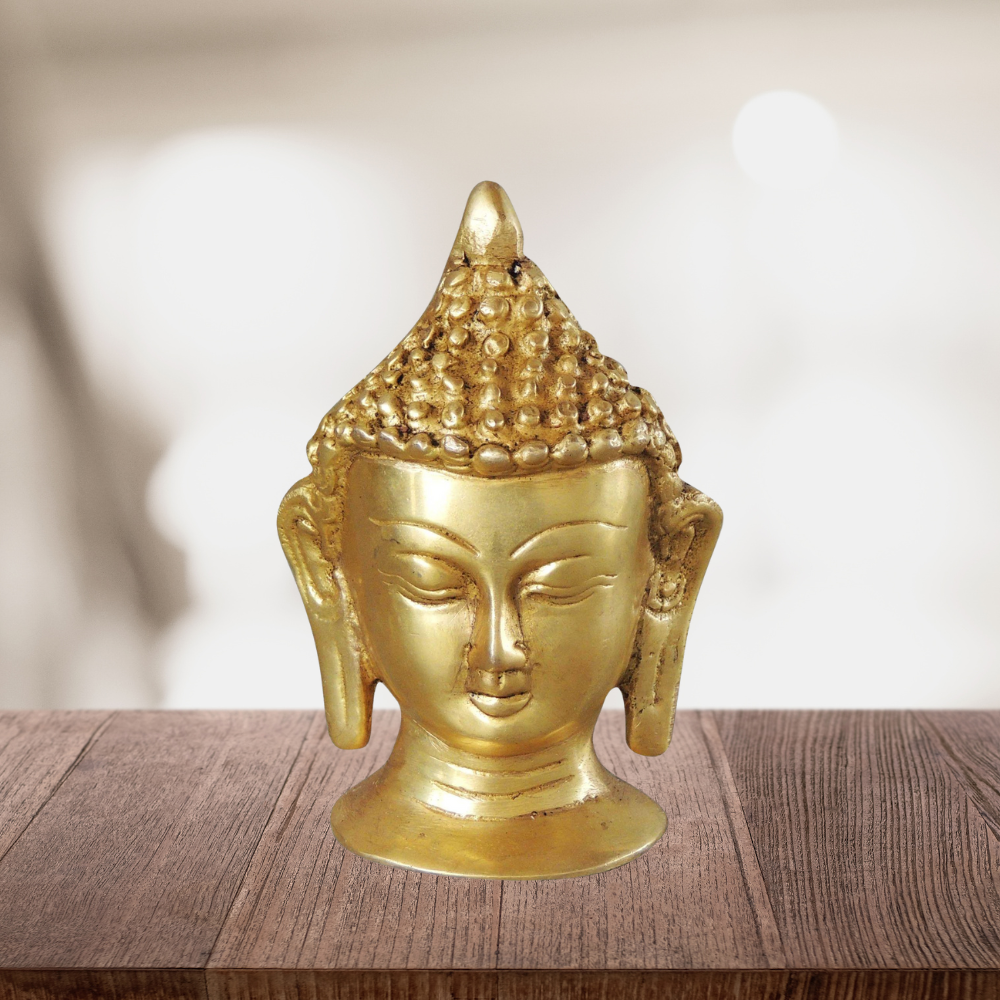 Brass Buddha Head Statue