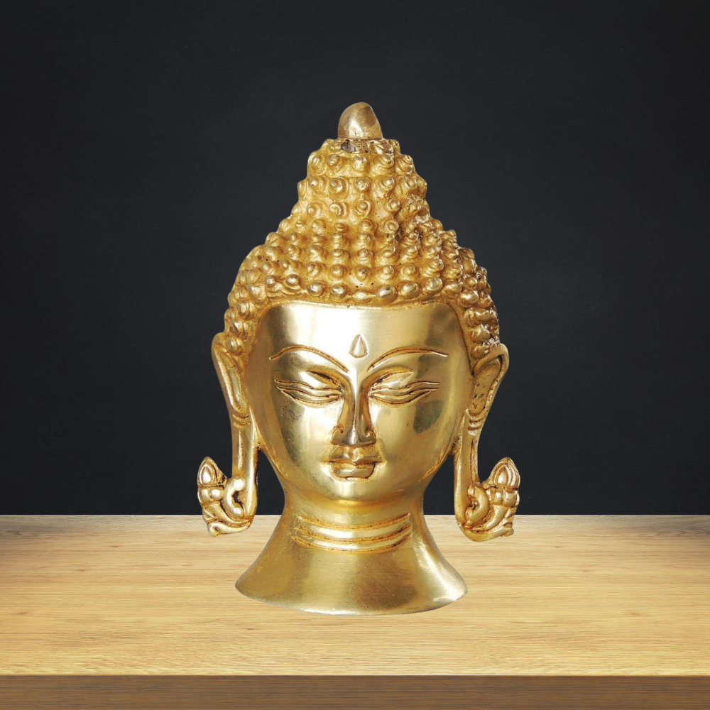 Brass Buddha Head Statue