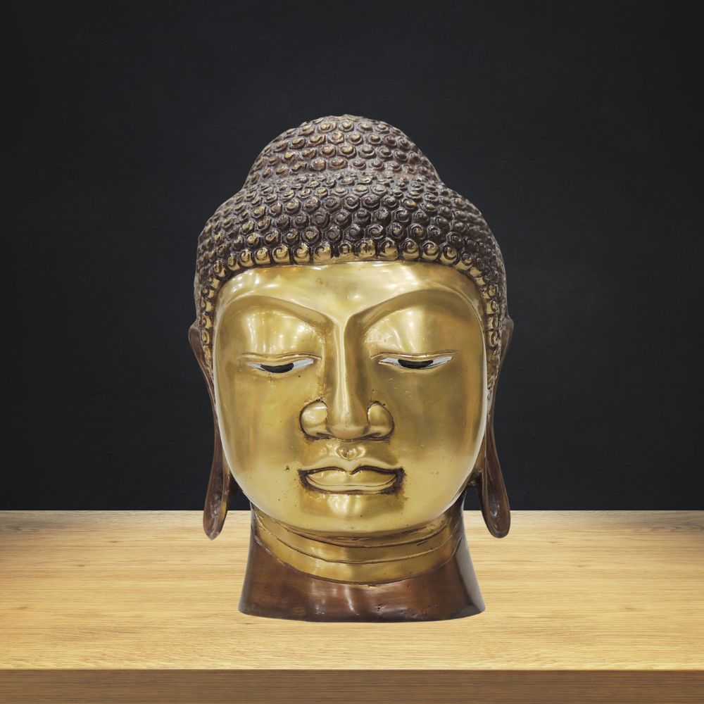 Brass Buddha Head Statue