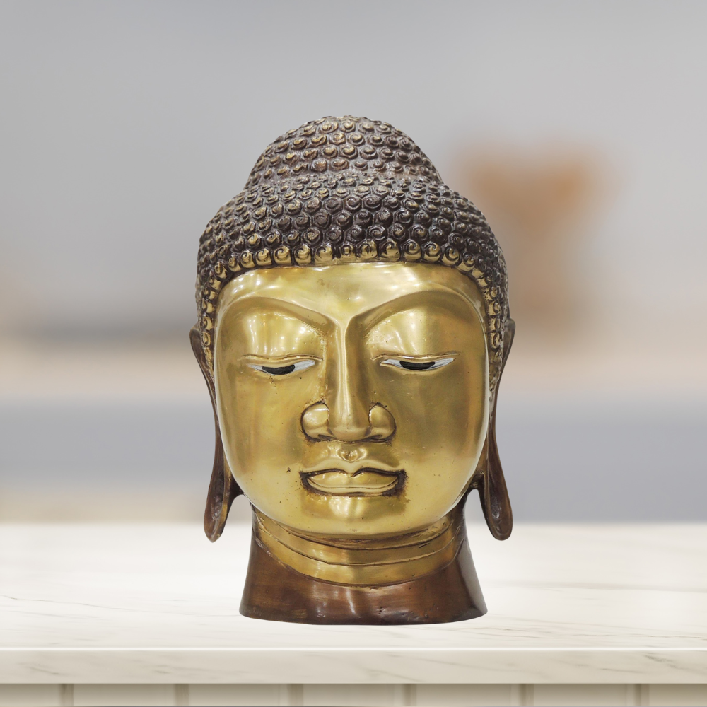 Brass Buddha Head Statue